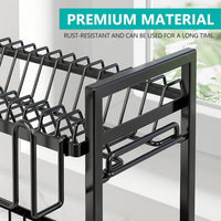 CARLA HOME Dish Drying Rack 2-Tier Kitchen Drainer with Drainboard
