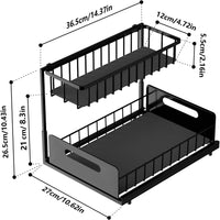 CARLA HOME 2 Tier Under Sink Organiser with Sliding Drawers for Kitchen & Bathroom