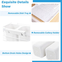 CARLA HOME 2-Tier Dish Drying Rack for Kitchen Counter with Removable Drip Tray, Utensil Holder and Cutlery Organizer