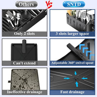 Large Dish Drying Rack with Drainboard Black