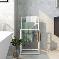 3 Tier Metal Freestanding Towel Rack Rail Holder Drying Stand