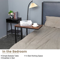 C-Shaped Sofa Side End Table Metal Frame Laptop Tray - All Family