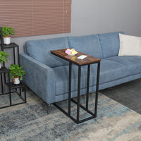 C-Shaped Sofa Side End Table Metal Frame Laptop Tray - All Family