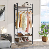 Metal Garment Rack Coat Stand MDF & Iron Organizer