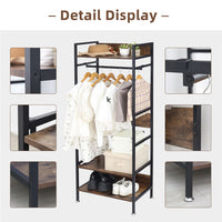 Metal Garment Rack Coat Stand MDF & Iron Organizer