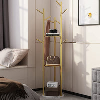 Marble & Metal Coat Rack Stand Heavy Duty