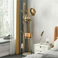 Marble & Metal Coat Rack Stand Heavy Duty