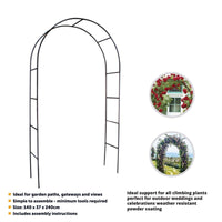 Metal Garden Arch Trellis Iron Plant Support Outdoor Climbing