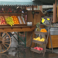 3 Tier Rustic Wood Plant Stand 38CM Corner Shelf