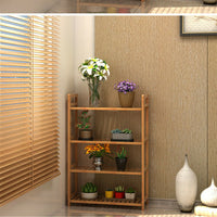 Bamboo 4 Tier Shelving Unit Kitchen Bedroom Bookshelf