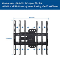 Full Motion TV Wall Mount Bracket 27-55 for Samsung TCL Hisense