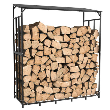 Metal Log Storage Shed Outdoor Firewood Rack Holder