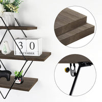 3 Tier Diamond Metal Floating Shelves Wall Mounted Display