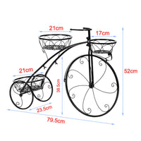 3-Tier Iron Bicycle Plant Stand Rack Tricycle Planter