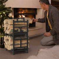 Iron Log Holder Indoor Heavy Duty Firewood Rack 180kg
