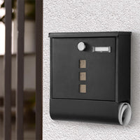 Wall Mounted Lockable Mailbox Galvanized Steel w/ Copper Lock
