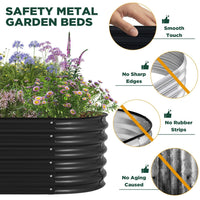 Oval Raised Garden Bed Galvanised Steel 240x80x42cm Planter