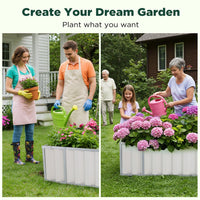 Galvanised Steel Raised Garden Rectangle Bed 160x80x42cm No-Screw Oval