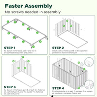 Galvanised Steel Raised Garden Rectangle Bed 160x80x42cm No-Screw Oval