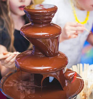 3-Tier Electric Chocolate Fondue Fountain Stainless Steel 0.9L