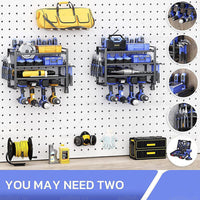 4-Layer Heavy Duty Drill Holder Wall Mount Tool Rack Organizer,