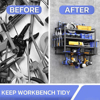 4-Layer Heavy Duty Drill Holder Wall Mount Tool Rack Organizer,
