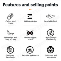 16 Lightweight Foldable Wheelchair Flat-Free Tires Handbrakes