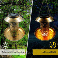 Solar Bird Seed Feeder Hanging Outdoor Garden