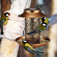 Solar Bird Seed Feeder Hanging Outdoor Garden