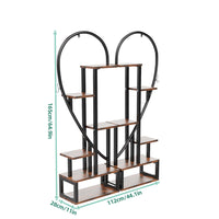 6 Tier Corner Plant Stand Metal & MDF Ladder Shelf Rack