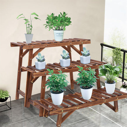Pine Wood 3pcs Plant Stand Ladder Garden Flower Display