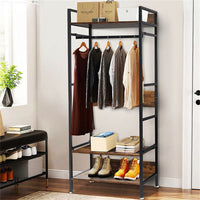 Heavy Duty Clothes Rack 3 Tiers MDF & Metal Iron Rail