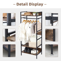 Heavy Duty Clothes Rack 3 Tiers MDF & Metal Iron Rail