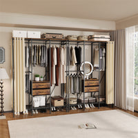 XXL Heavy Duty Wardrobe Closet w/ Shelf, Drawer & Rack