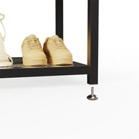 Corner Coat Stand with Shoe Bench Metal & MDF Organizer