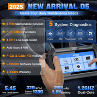 2025 D5 OBD2 Scanner ABS SRS Engine Diagnostic Tool
