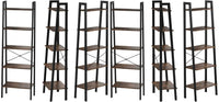 5 Tiers A-shaped Ladder Storage Shelf, Rustic, Brown
