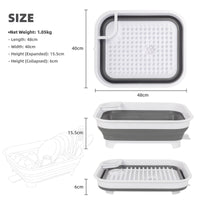Collapsible Dish Rack with Utensil Section Space-Saving Drying Rack for Compact Kitchens & Camping