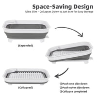 Collapsible Dish Rack with Utensil Section Space-Saving Drying Rack for Compact Kitchens & Camping