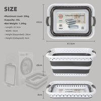 45L Space-Saving  Laundry Basket – Collapsible Hamper for Dorms, RVs, Homes & Garages