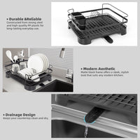 Steel Frame Dish Drying Rack Durable Steel Frame, Removable Utensil Holder, Compact Size for Small Kitchens & Apartments