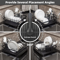 Steel Frame Dish Drying Rack Durable Steel Frame, Removable Utensil Holder, Compact Size for Small Kitchens & Apartments