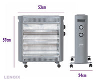 2200W Quartz Infrared Radiant Heater with Adjustable Thermostat and 2 Power Settings