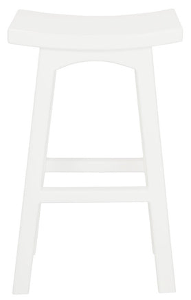 Tokyo Solid Mahogany Timber Barstool (White)