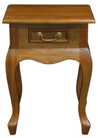 Queen Anne 1 Drawer Lamp Table (Light Pecan)