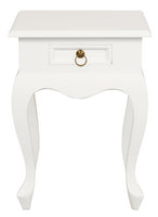 Queen Anne 1 Drawer Lamp Table (White)