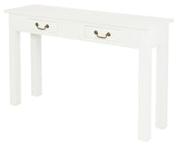 2 Drawer Straight Leg Sofa/Hall Table (White)