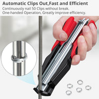 Hog Ring Gun C Clip Auto Feed Nailer Pliers+2500pcs Galvanised Steel Hogring Set