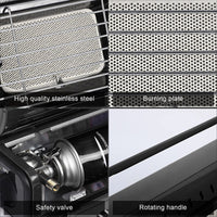 Portable Camping Gas Heater Outdoor Heating Stove Gas Baking Hunting Warmer AU black