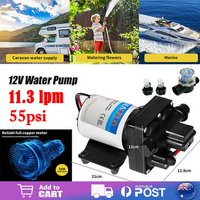 12V Caravan Water Pump High Pressure Self-priming rv Camping Boat 55PSI 11.3L/M